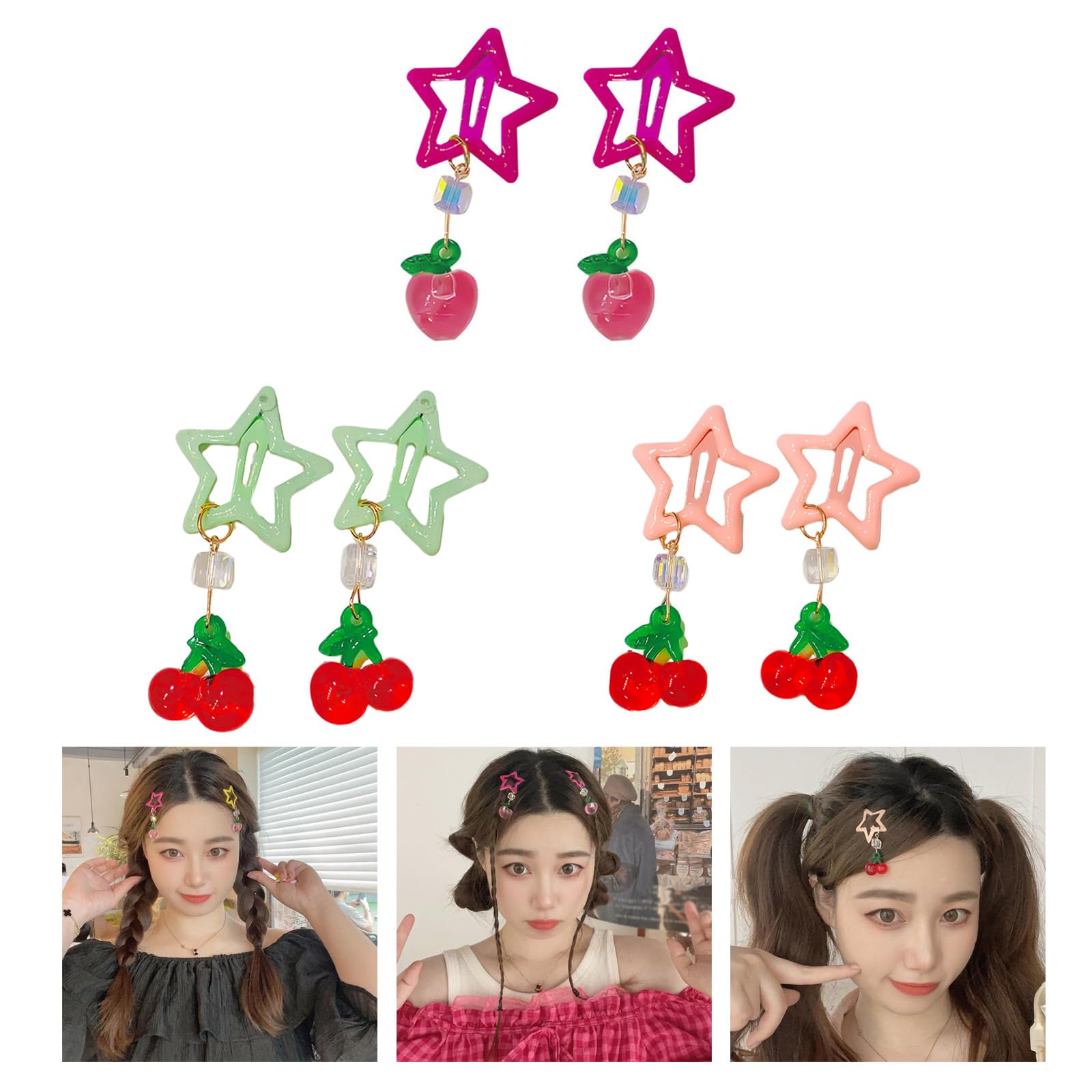 Amazon | ホットガールズ用ヘアクリップ2個 スターヘアバレッタ